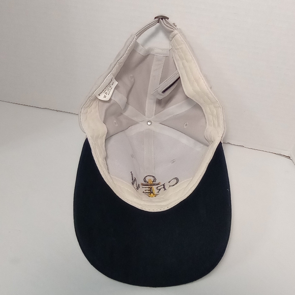 Crew 100% Cotton Nautical Marine Sailor Boating Embroidered Gray/Navy Cap Hat - Picture 8 of 8